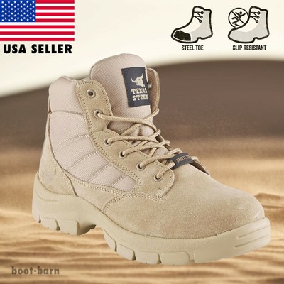 Mens Combat Military Duty Work Boots Safety Shoes Steel Toe Swat