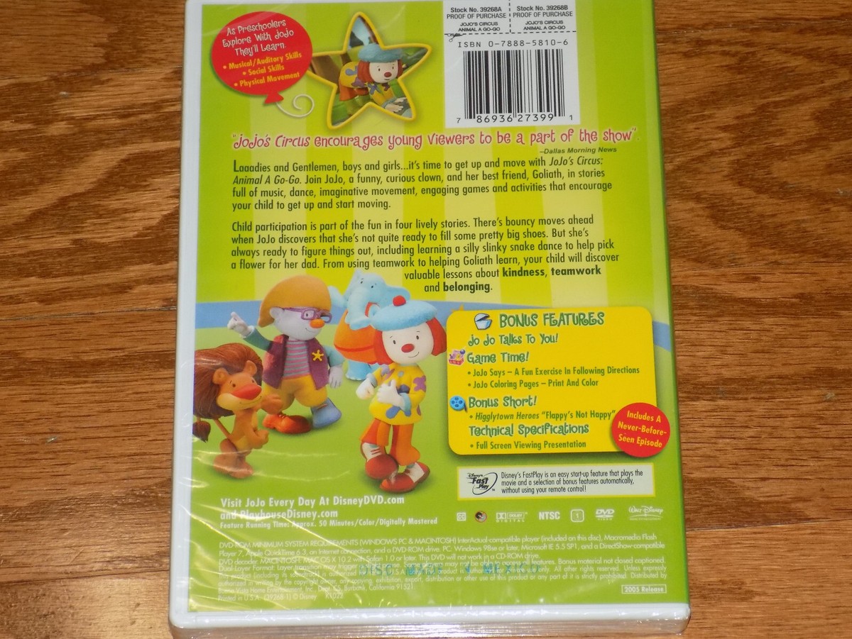 Jojo's Circus Animal A Go-Go Disney Movie Club Preschool DMC VIP