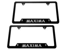 2pcs Stainless Steel License Plate Frame Holder Black For Nissan Maxima Screw