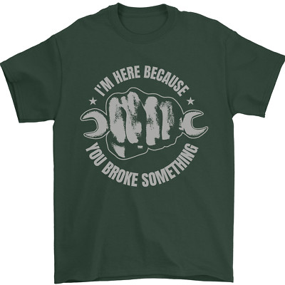 Lustiges Mechaniker You Broke Something Herren T-Shirt 100% Baumwolle