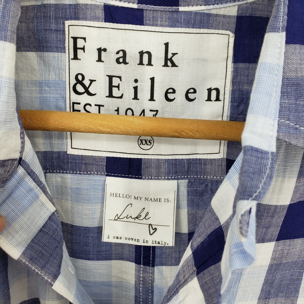 【新品】Frank & Eileen Luke Indigo Men's M Luke, Men's Button-Up Shirt, Stonewashed Indigo Denim | Frank & Eileen