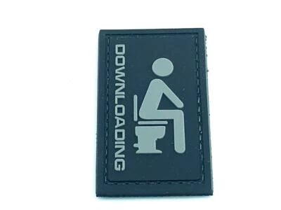 PATCH NATION Downloading Lustiges Badezimmer WC Airsoft PVC Klettverschluss-Flecken Patch