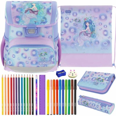 Herlitz Schulranzen Set Loop Plus Mystic Mermaid Meerjungfrau Gefüllt Schul-Shop