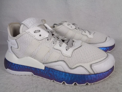 Adidas Nite Jogger Running Shoes Mens US 7 FV3746 White Mesh Metallic Blue