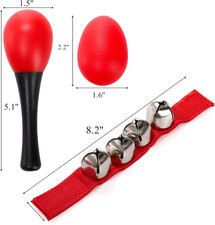 60 Pcs Shaker Musical Instruments 20 Pcs Kids Egg Shaker 20 Wrist Hand Band Sand