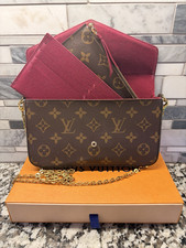 Louis Vuitton Monogram Pochette Chain Wallet Crossbody Snap, Detachable Strap