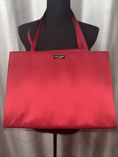 Borsa a mano KATE SPADE NEW YORK VINTAGE donna stile Y2K nylon rosso manici doppi