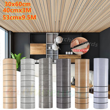 3D Effect Wood Panel Non-Woven Fabric Wallpaper PVC Self-Adhesive Wall Stickers