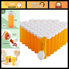 6 Dram Empty Pill Bottles - 50 Pack Durable Plastic Vials with Easy-Open Caps -