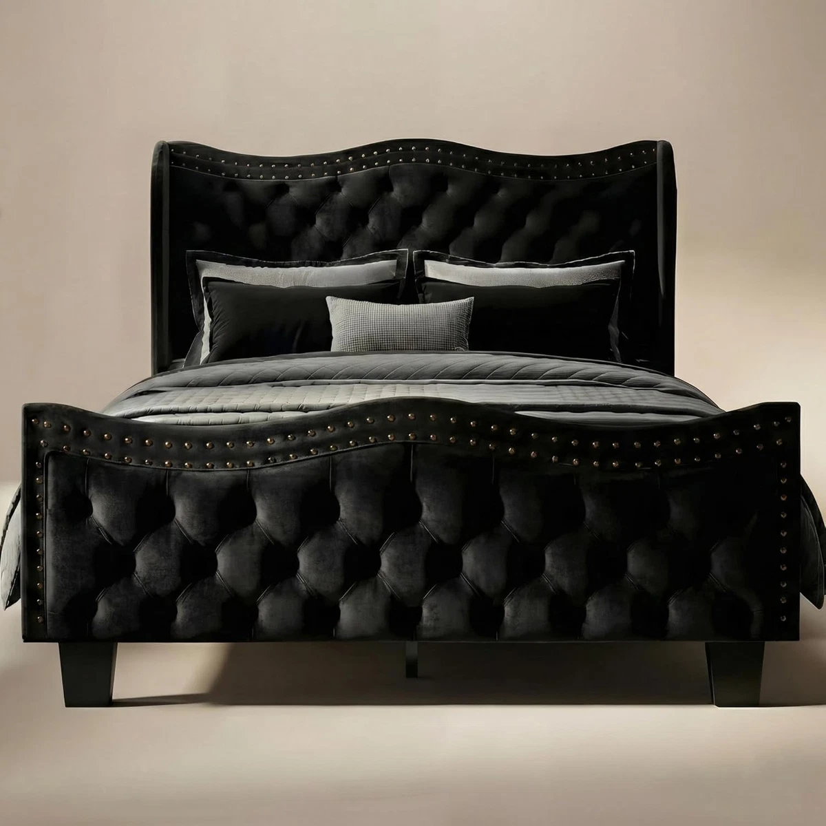 Ripley - BASE DE CAMA EUROPEO 2 PLAZAS NEGRO