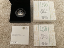 2016 - BEATRIX POTTER 50p Silver Proof Coin - COA & Box - Limited Edition TONING