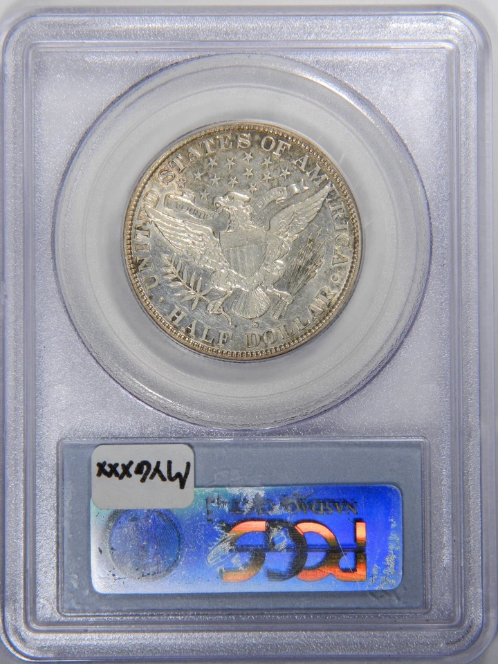 1902-S BARBER HALF DOLLAR ~ PCGS AU50 ~ PROBLEM FREE! - Image 4 of 4