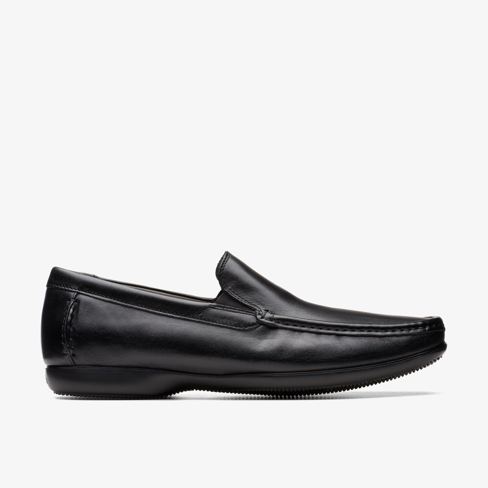 Clarks Mens Finer Sun Black Leather Loafers,Slip Ons Leather Formal,Smart