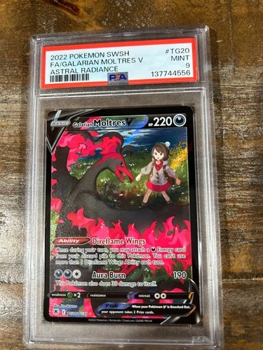 POKEMON 2022 Astral Radiance Full Art GALARIAN MOLTRES V #TG20 PSA 9 Mint RARE 2