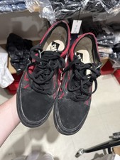 Mens Vans Red And Black Fire Print Trainer