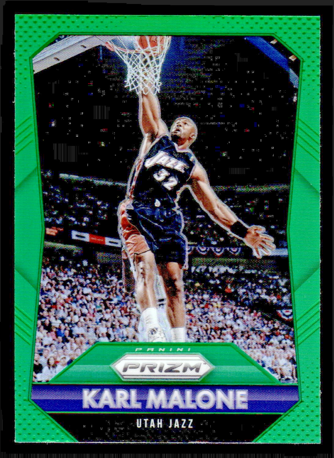 2015-16 Panini Prizm Karl Malone Green Prizm #259 - Utah Jazz