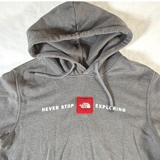 The North Face Mens Medium Hoodie Never Stop Exploring Gray Performance Pullover