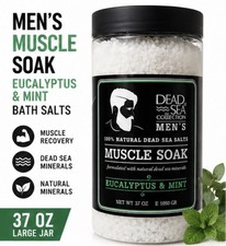 Men  s Dead Sea Muscle Soak Eucalyptus Mint Bath Salts 37oz Relax Recovery Epsom