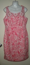 #628 Antonio Melani Bright Pink White Floral Detailed Lace Sheath 10 M