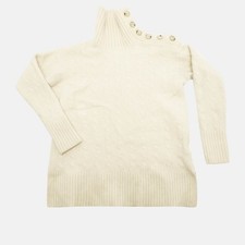 Polo Ralph Lauren Cream Cable Knit Wool Turtleneck Sweater XS