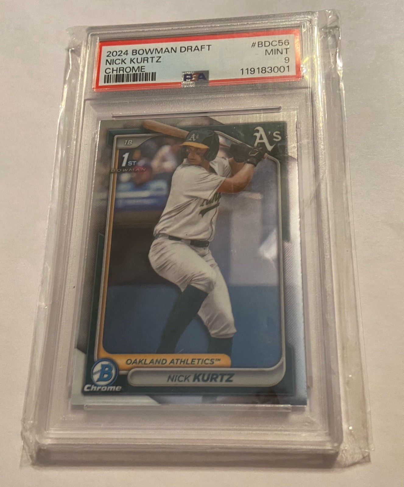 2024 Bowman Draft Chrome Nick Kurtz 1st Bowman PSA 💰💰