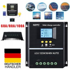 MPPT Solar Laderegler 60/80/100A Für 12V 24V 36V 48V Solar Panel Controller LCD