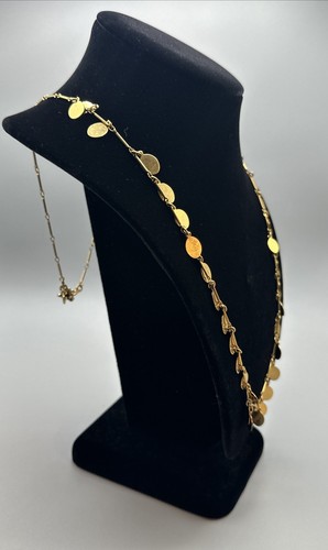 Vintage Charm Necklace Gold Oval Chain j crew #824 - Picture 6 of 7