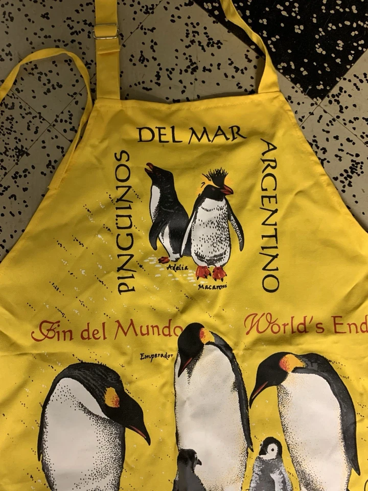 Avental de cozinha amarelo Argentina Del Mar pinguim tamanho único - Imagem 3 de 3