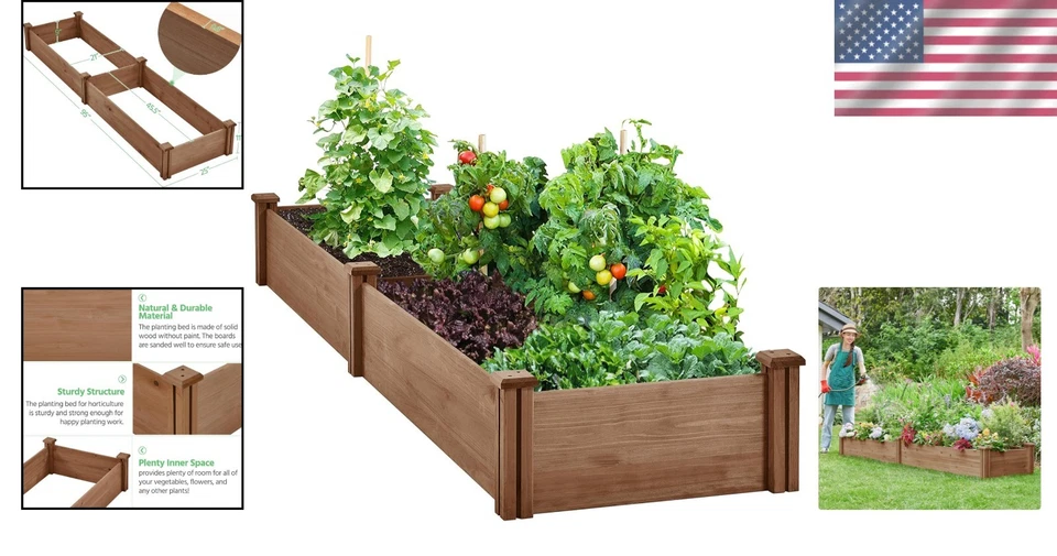 Stylish Dark Brown Elevated Planter Box - Ideal for Herbs, Flowers & Vegetables - Image 2 of 4