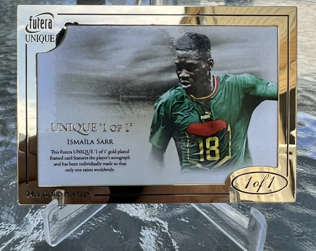 1/1 Ismaila Sarr 2023 Futera Unique ‘1 Of 1’ 24kt Gold Played Frame Cut Auto