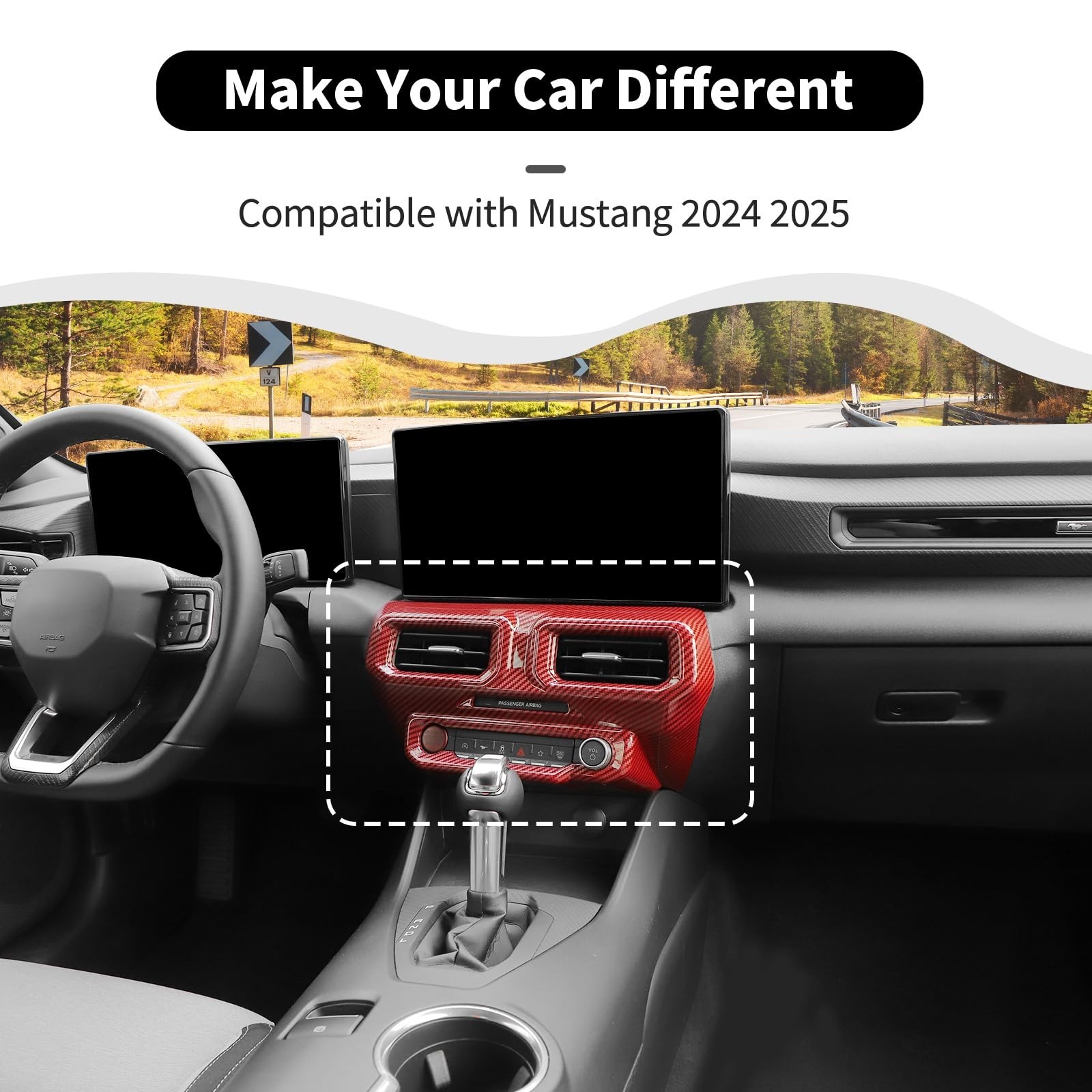 Central Console AC Air Conditioning Vent Panel Cover Trim Compatible with Mus...