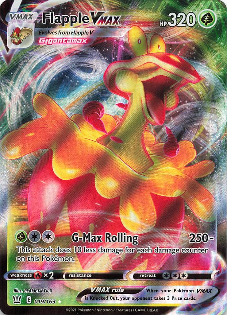 Flapple VMAX Holo Ultra Rare SWSH05: Battle Styles 019/163 NM