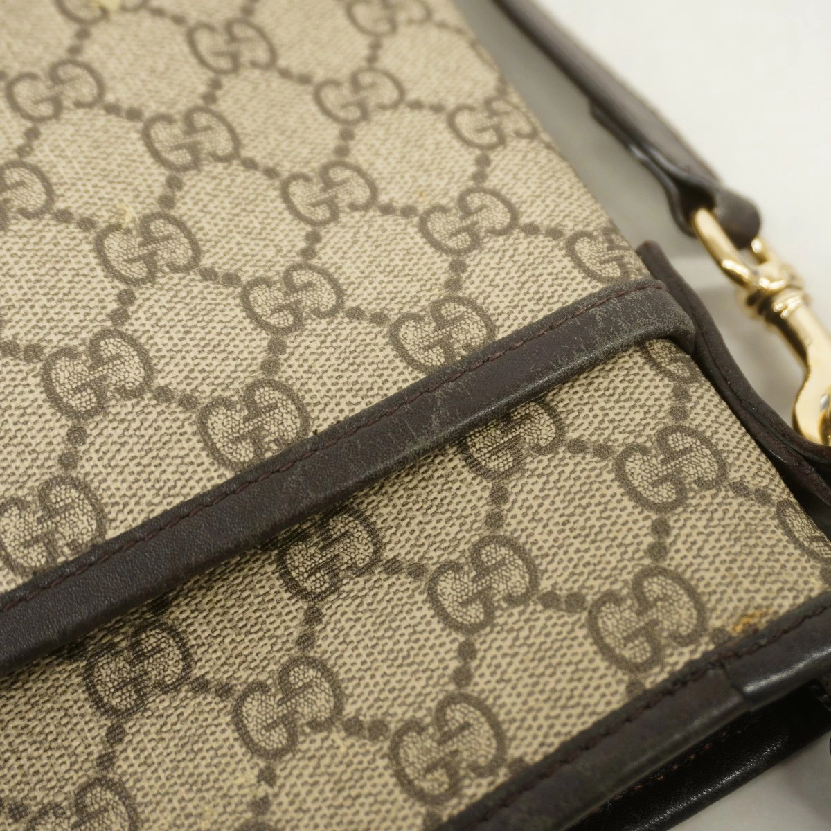 Gucci GG Supreme Shoulder Bag PVC Brown Gold Hardware thumbnail 8