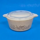 Vintage Pyrex Forest Fancies Mushroom 1.5 Liter Casserole Dish #474-B w/Lid