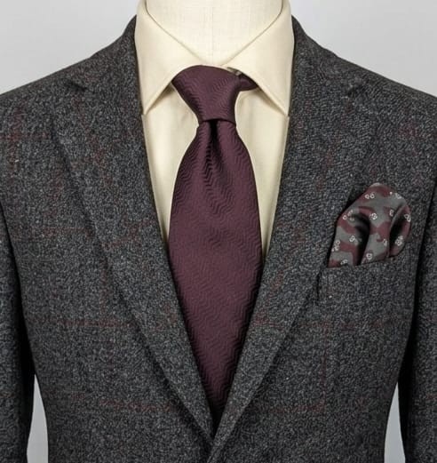 Armani Collezioni Cravatta Uomo 100% Seta Made in Italy Bordeaux Jacquard 9 cm