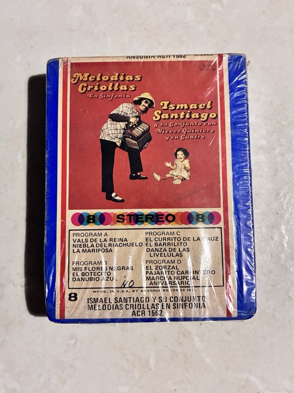Ismael Santiago - Melodias Criollas - 8 Track Cartridge Tape - Nieves Quintero