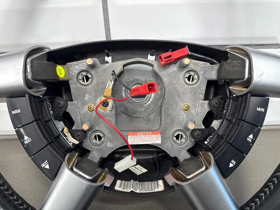 2004 Pontiac GTO Black Leather Steering Wheel W/ Silver Stitching - Image 2 of 4