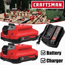 2PACK 20V For Craftsman V20 20 Volt MAX Li-ion Battery CMCB204 CMCB202 / Charger