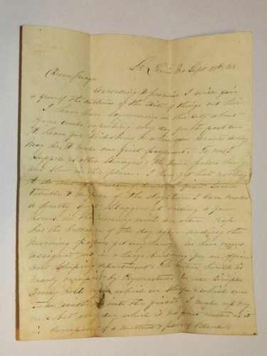 1863 Civil War Letter from Soldier in St Louis