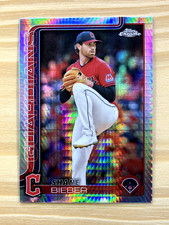 2025 Topps Chrome - Shane Bieber Prism Refractor Cleveland Guardians #13
