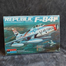 Vintage Monogram 1:48 Scale Republic F-84F Plane Model Kit Made in USA 1985