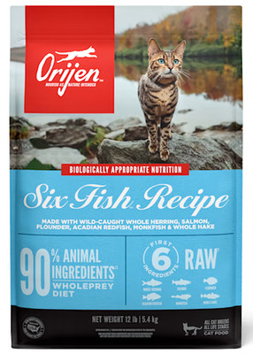 ORIJEN Six Fish 12 lbs Cat Food   Grain Free High Protein Fresh Raw   All Stages