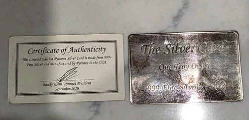 The Silver Card One Troy Ounce .999 Fine Silver