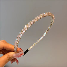 Korean Crystal Bezel Headwear Women Headband Girls Vintage Hair Bands Wide Hairb