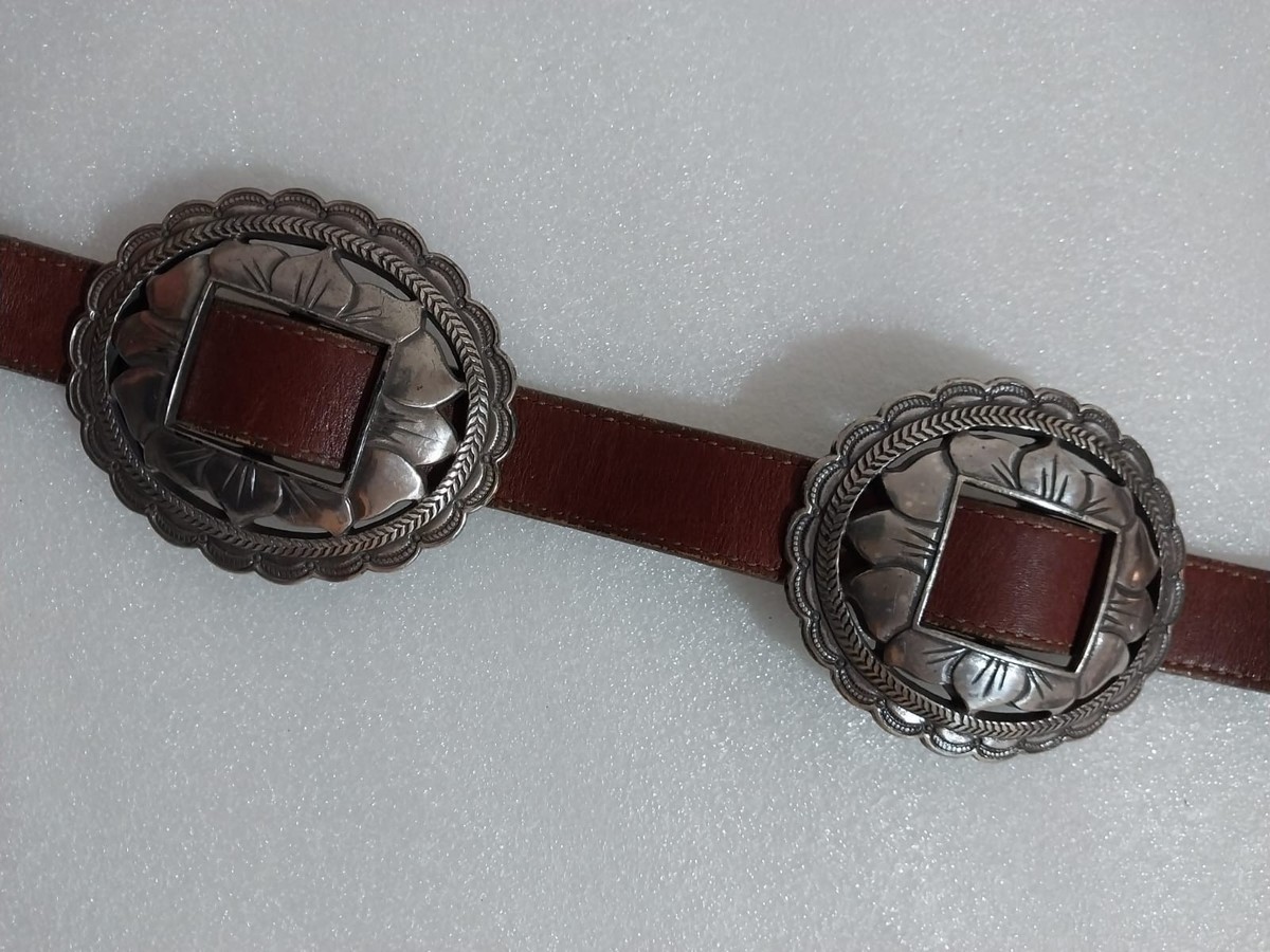 Vintage Brighton Sunflower Concho Belt 1993 genuine leather  display picture 3