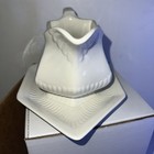 Vintage Real English Ironstone Adams England Gravy Boat With Attached Plate — photo 2