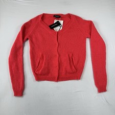 Cardigan Adele Fado rosso misto mohair piccolo nuovo con etichetta