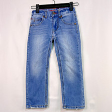 Tommy Hilfiger Rebel Skinny Jeans Youth Boys 4 Blue Denim Snap Zip Logo Flag