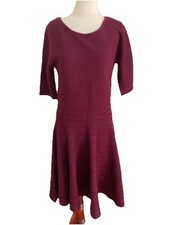 Cottagecore Dress Ivanka Trump Sweater Sz M Red Fit Flare