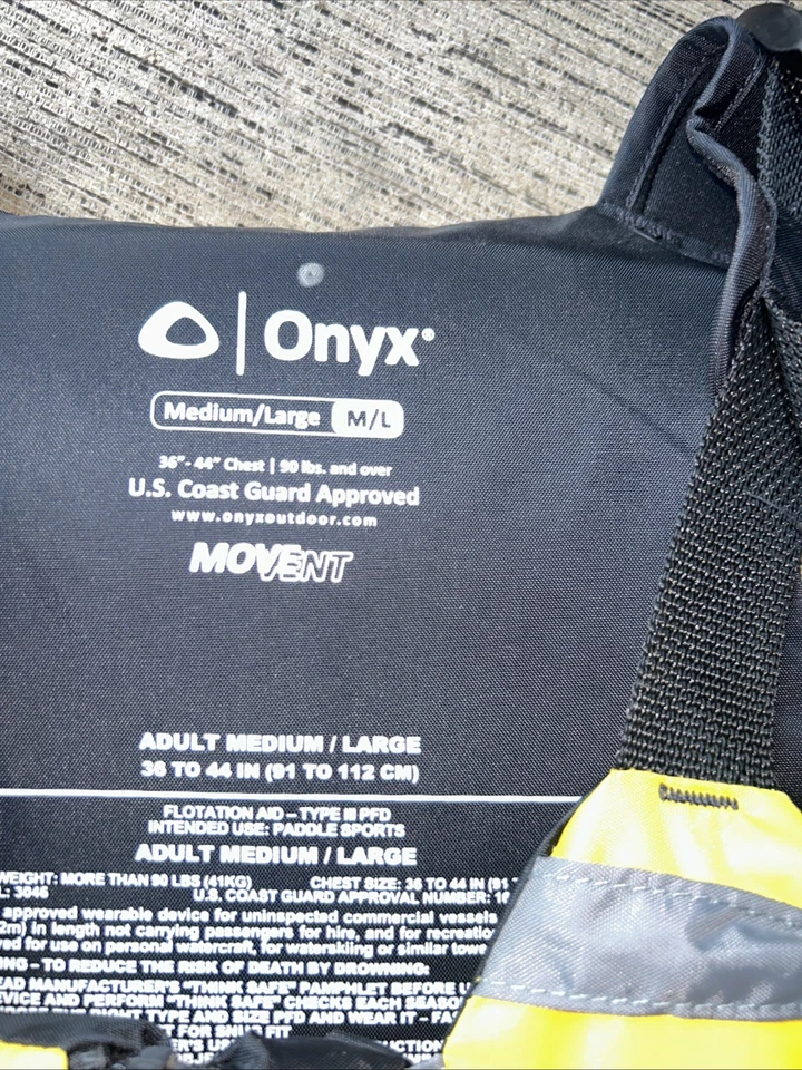 Chaleco salvavidas deportivo de remo curva movimiento ónix M/L amarillo #122000-500-040-16 Foto 2 de 4